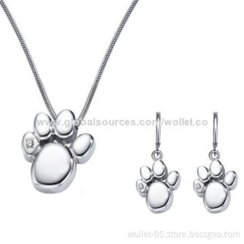 Fashionable Jewelry Set, Made Of 316L Stainless Steel, Female Designs with CZ Stones